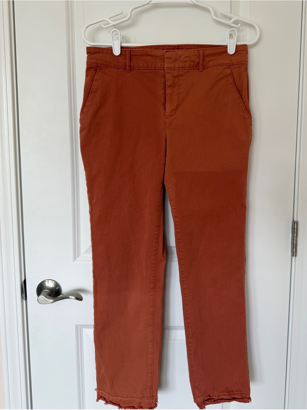 Loft Women’s Cropped Straight-Leg Pants in Rust Orange